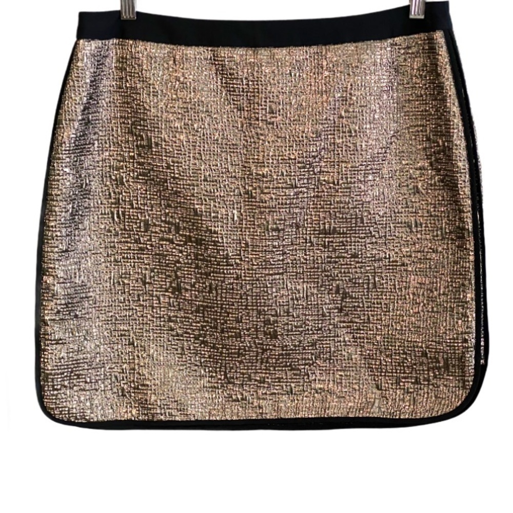 Metaphor metallic textured bronze mini skirt 12 - Picture 2 of 8